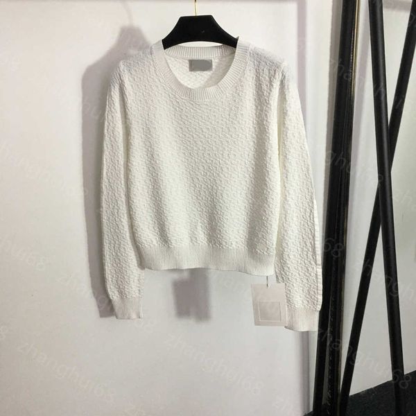 23ss womens designer clothing women sweater woven jacquard long-sleeved crew neck pullover sweater womens clothing, White;black
23ss womens designer clothing women sweater woven jacquard long-sleeved crew neck pullover sweater womens clothing, White;black