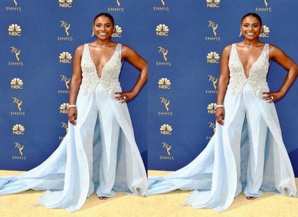 2019 sheath chiffon jumpsuit evening dresses v neck sweep train with lace applique formal evening party light sky blue red ca6113603, Black;red
2019 sheath chiffon jumpsuit evening dresses v neck sweep train with lace applique formal evening party light sky blue red ca6113603, Black;red