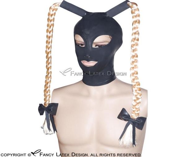 pigtail latex hood with wigs hair and bows zip at back open eyes mouth nostril rubber mask plus size 00434588810, Silver
pigtail latex hood with wigs hair and bows zip at back open eyes mouth nostril rubber mask plus size 00434588810, Silver