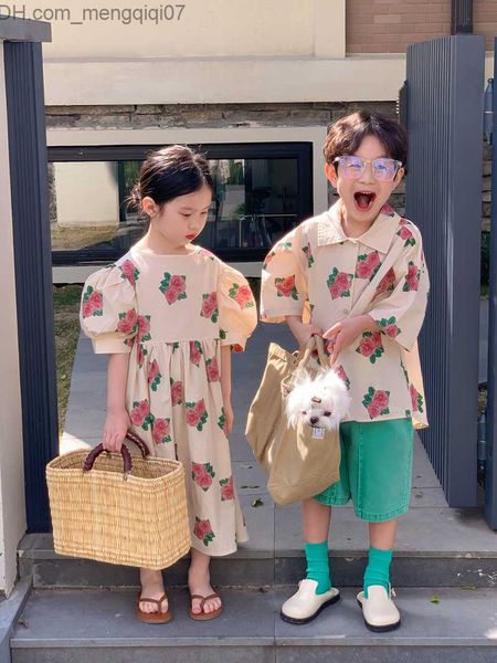 clothing sets milancel summer children's clothing set rose print girls' dress flip collar shirt option shorts boys' set z2307, White
clothing sets milancel summer children's clothing set rose print girls' dress flip collar shirt option shorts boys' set z2307, White