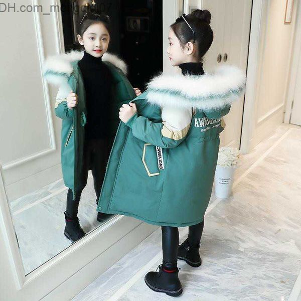 down coat winter girls' cotton apron jacket 2022 new children's clothing thickened parka fur neckline hooded snow coat 14y z230719, Blue;gray
down coat winter girls' cotton apron jacket 2022 new children's clothing thickened parka fur neckline hooded snow coat 14y z230719, Blue;gray