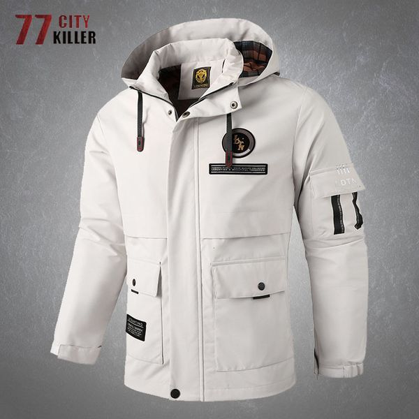 men's jackets fashion casual hooded mens outdoor multiple pockets waterproof windbreaker spring autumn loose thin flight jacket male 23, Black;brown
men's jackets fashion casual hooded mens outdoor multiple pockets waterproof windbreaker spring autumn loose thin flight jacket male 23, Black;brown