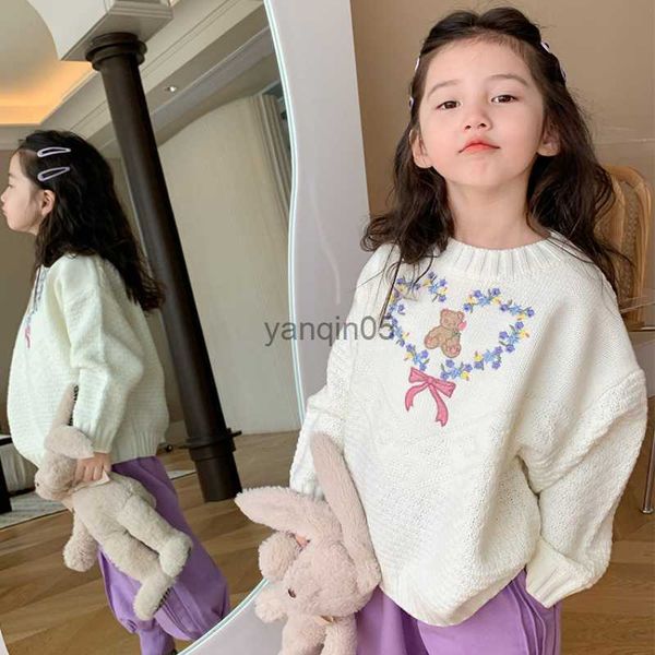 pullover korean style sweet children girls knitted sweater baby outwear toddlers autumn fashion cute round neck loose hkd230719, Blue
pullover korean style sweet children girls knitted sweater baby outwear toddlers autumn fashion cute round neck loose hkd230719, Blue