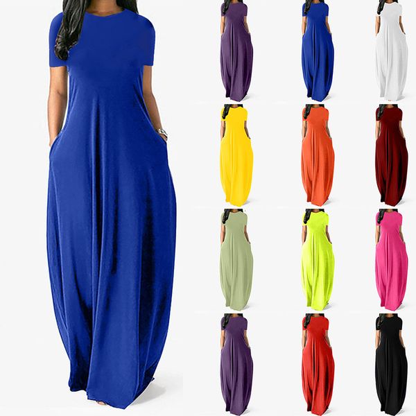 basic casual dresses s5xl 11colors oversize oneck pockets long dress solid short sleeve high waist women summer party daily travel maxi wear, Black;gray
basic casual dresses s5xl 11colors oversize oneck pockets long dress solid short sleeve high waist women summer party daily travel maxi wear, Black;gray