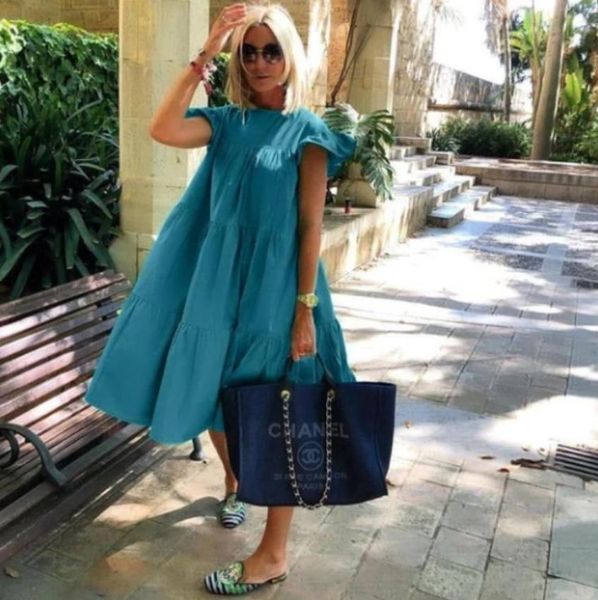 summer dress boho o neck women elegant dresses ruffle vestidos candy color stitching skirt, Black;gray
summer dress boho o neck women elegant dresses ruffle vestidos candy color stitching skirt, Black;gray