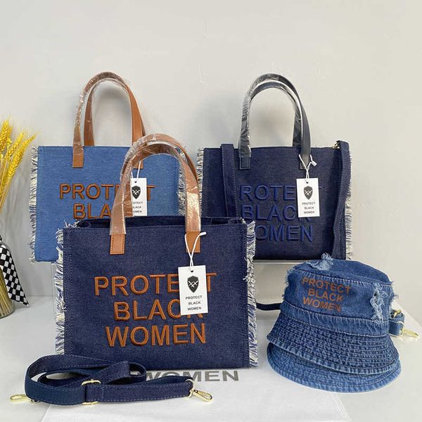 women tote bag large capacity protect black people women's bag letter embroidered denim bag shopping hand bag handbag
women tote bag large capacity protect black people women's bag letter embroidered denim bag shopping hand bag handbag