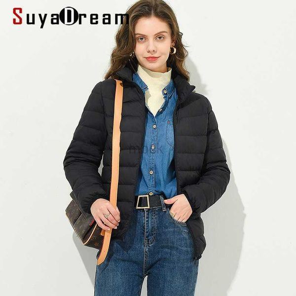women's down parkas suyadream woman down coat 90%white duck down fill simple design stand collar zipper winter coat 2021fw outwear hkd2, Black
women's down parkas suyadream woman down coat 90%white duck down fill simple design stand collar zipper winter coat 2021fw outwear hkd2, Black