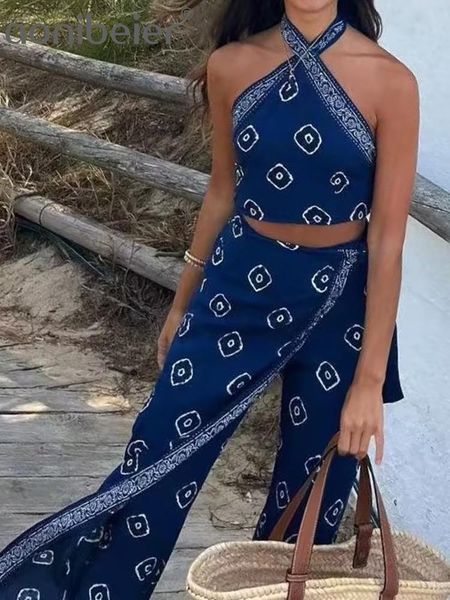 women's two piece pants aonibeier 2023 thin summer women printed sets traf sleeveless bow tied back slim halter crop female ankle suits, White
women's two piece pants aonibeier 2023 thin summer women printed sets traf sleeveless bow tied back slim halter crop female ankle suits, White