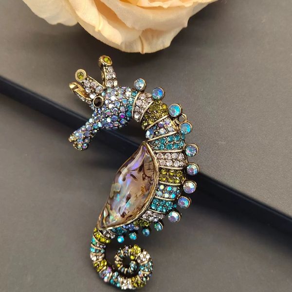 pins brooches medieval vintage light luxury retro heavy industry quality czech color zircon small hippocampus brooch with versatile temperam, Gray
pins brooches medieval vintage light luxury retro heavy industry quality czech color zircon small hippocampus brooch with versatile temperam, Gray