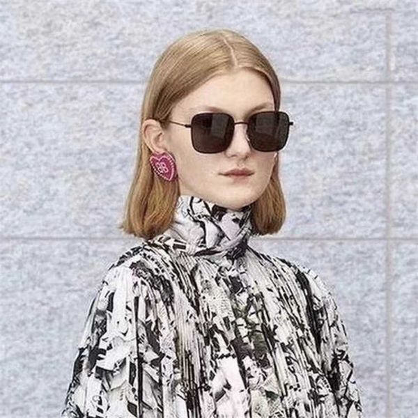 

Fashion top BB sunglasses letter b Paris Brand B Dark Glasses Double Large Box Plain Face Flat Mirror Net Red Same Eyeglass Frame BB0087 with logo box