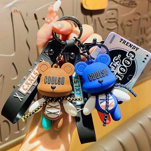 key rings fashion cartoon tide cool binding bear pendant creative car keyring couple gift keyrings for women keychain for car keys l230719, Slivery;golden
key rings fashion cartoon tide cool binding bear pendant creative car keyring couple gift keyrings for women keychain for car keys l230719, Slivery;golden