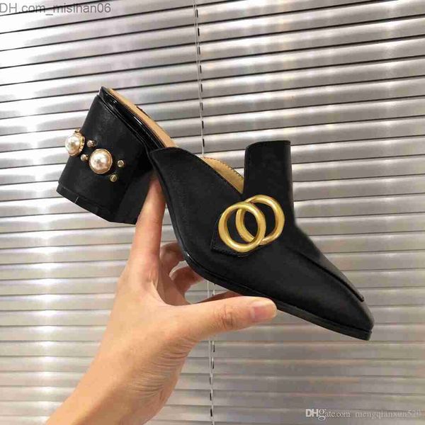 slippers classic designer shoes women slippers soft cowhide leather thick heels metal woman shoe beach lazy baotou sandals pearl 35-42 us4-u, Black
slippers classic designer shoes women slippers soft cowhide leather thick heels metal woman shoe beach lazy baotou sandals pearl 35-42 us4-u, Black