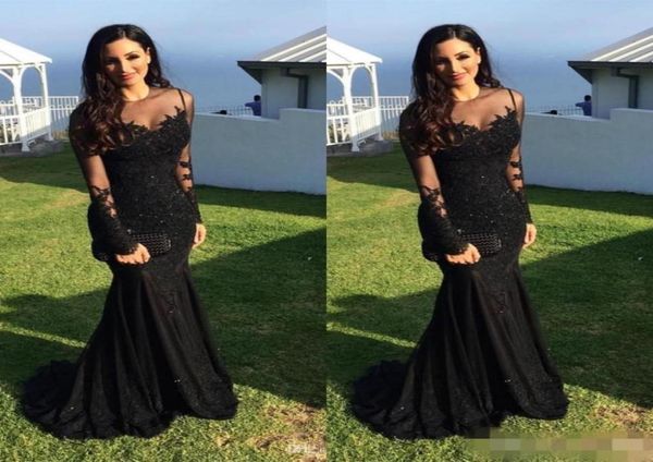 evening dresses arabic jewel neck illusion lace appliques crystal beaded black mermaid long sleeves formal party dress prom g7704542, Black;red
evening dresses arabic jewel neck illusion lace appliques crystal beaded black mermaid long sleeves formal party dress prom g7704542, Black;red