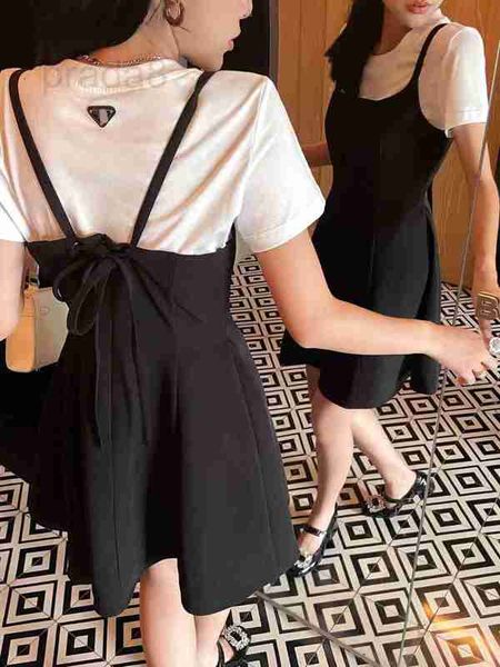 two piece dress designer 23ss spring/summer new pure cotton white women's short sleeve t-shirt a-line strap set 2ez2
two piece dress designer 23ss spring/summer new pure cotton white women's short sleeve t-shirt a-line strap set 2ez2