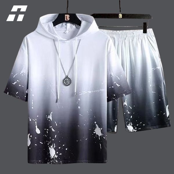 men's tracksuits summer ink printing t-shirt shorts 2 piece suit fashion sportswear tracksuit men 230719, Gray
men's tracksuits summer ink printing t-shirt shorts 2 piece suit fashion sportswear tracksuit men 230719, Gray