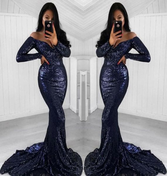 2019 navy blue sequined prom dress long sleeves formal pageant holidays wear graduation evening party gown custom made plus s9181758, Black
2019 navy blue sequined prom dress long sleeves formal pageant holidays wear graduation evening party gown custom made plus s9181758, Black