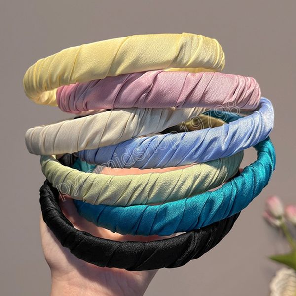 pleated satin hairbands wrapped headband wrinkled thin hair hoop non-slip pleated hairbands solid color hair accessory headwear, Slivery;white
pleated satin hairbands wrapped headband wrinkled thin hair hoop non-slip pleated hairbands solid color hair accessory headwear, Slivery;white
