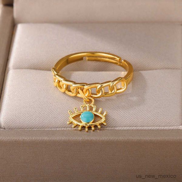 band rings opal evil eye rings for women adjustable stainless steel gold color finger ring vintage jewelry christmas gifts r230719, Silver
band rings opal evil eye rings for women adjustable stainless steel gold color finger ring vintage jewelry christmas gifts r230719, Silver