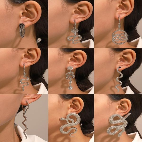 stud jewelry pair snake shaped earrings punk piercing metal winding naja earrings fashion gifts k1, Golden;silver
stud jewelry pair snake shaped earrings punk piercing metal winding naja earrings fashion gifts k1, Golden;silver