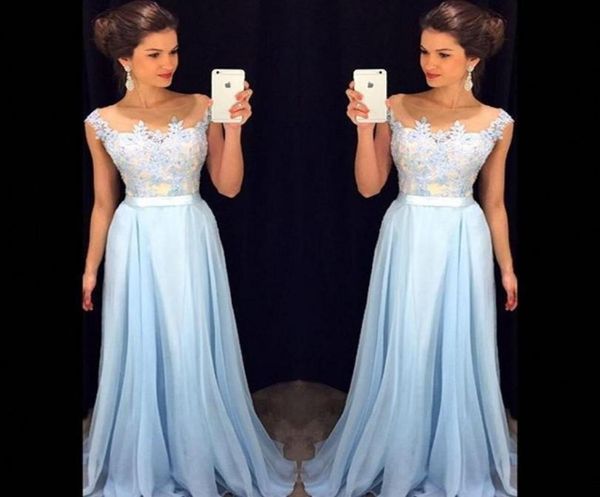 2018 elegant light sky blue prom dresses sheer neck cap sleeves appliqued chiffon floor length formal dresses modest evening gowns9985786, Black
2018 elegant light sky blue prom dresses sheer neck cap sleeves appliqued chiffon floor length formal dresses modest evening gowns9985786, Black
