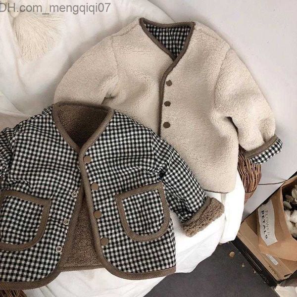 coat honeycherry's new warm children's jacket for autumn and winter double-sided plaid plush jacket children's jacket z230720, Blue;gray
coat honeycherry's new warm children's jacket for autumn and winter double-sided plaid plush jacket children's jacket z230720, Blue;gray
