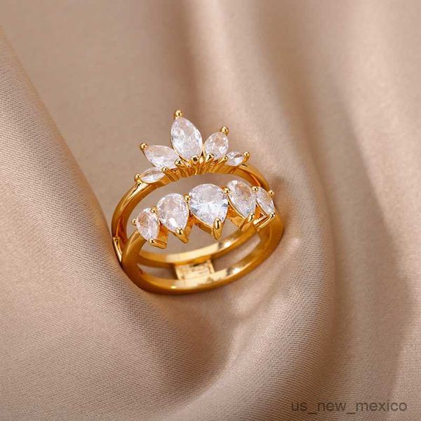 band rings lotus zircon rings for women stainless steel flower finger ring trend couple wedding jewelry r230719, Silver
band rings lotus zircon rings for women stainless steel flower finger ring trend couple wedding jewelry r230719, Silver