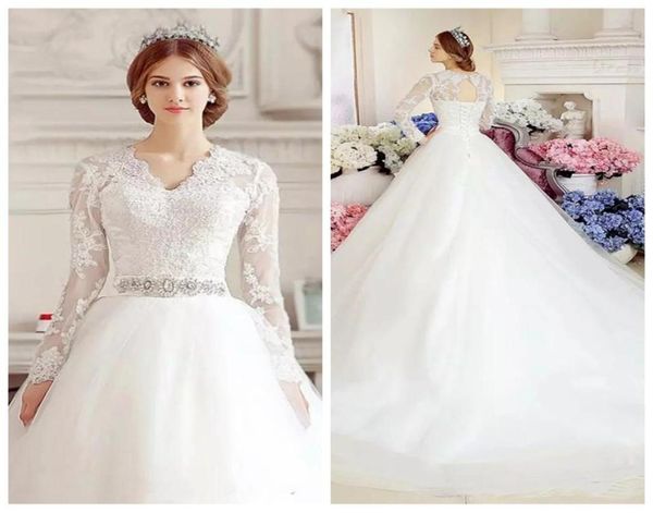 2019 modest long sleeves lace appliques wedding dresses formal princess bridal gowns beaded vestidos de novia real pos custom p6422449, White 
2019 modest long sleeves lace appliques wedding dresses formal princess bridal gowns beaded vestidos de novia real pos custom p6422449, White