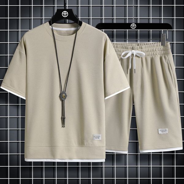 mens tracksuits summer waffles mens sports casual track and field clothing solid color short sleeved tshirt fake shorts twopiece set of fash, Gray
mens tracksuits summer waffles mens sports casual track and field clothing solid color short sleeved tshirt fake shorts twopiece set of fash, Gray