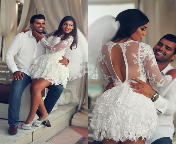 elegant lace short wedding dress long sleeve sheer back wedding dresses saudi arabia short bridal gowns for wedding party 133559195, White
elegant lace short wedding dress long sleeve sheer back wedding dresses saudi arabia short bridal gowns for wedding party 133559195, White