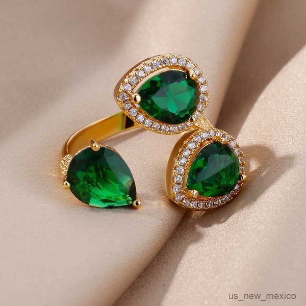band rings green zircon water drop rings for women opening stainless steel ring 2023 trend luxury couple wedding engagement jewelry r230719, Silver
band rings green zircon water drop rings for women opening stainless steel ring 2023 trend luxury couple wedding engagement jewelry r230719, Silver
