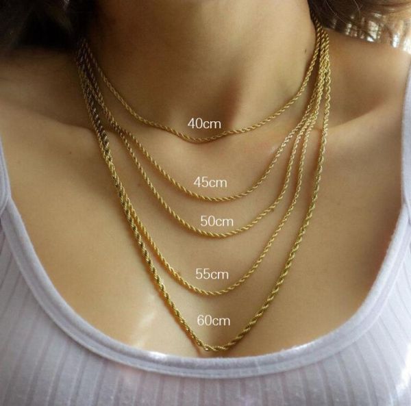 necklace for women and men gold plated rope chain stainless steel golden fashion ed rope chains gift 2 3 5mm designer jewelry1664398, Silver
necklace for women and men gold plated rope chain stainless steel golden fashion ed rope chains gift 2 3 5mm designer jewelry1664398, Silver