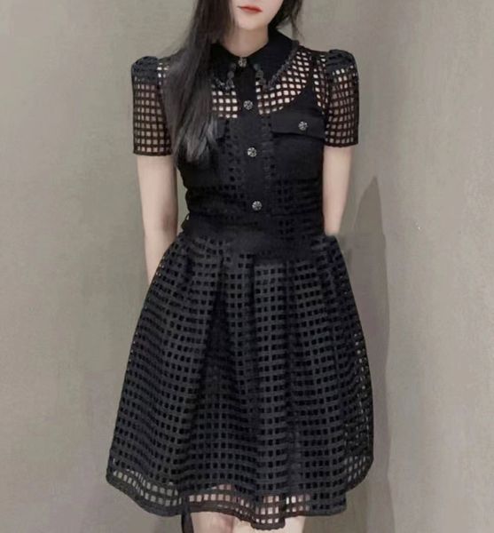 new s-elf portrait lace mini dress collected short sleeve short dress for women black, Black;gray
new s-elf portrait lace mini dress collected short sleeve short dress for women black, Black;gray