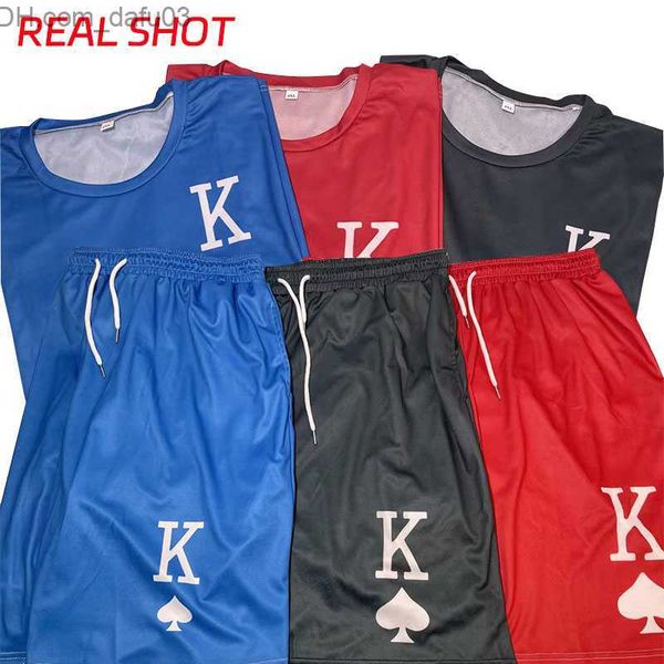 men's sleepwear summer men's shorts suit men's street t-shirt two-piece 3d printing casual o neck track and field clothes sup, Black;brown