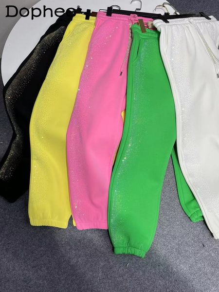 women's pants s winter fleece thick candy colored sweatpants fashion drilling sports hoodie ankle banded 230718, Black;white
women's pants s winter fleece thick candy colored sweatpants fashion drilling sports hoodie ankle banded 230718, Black;white