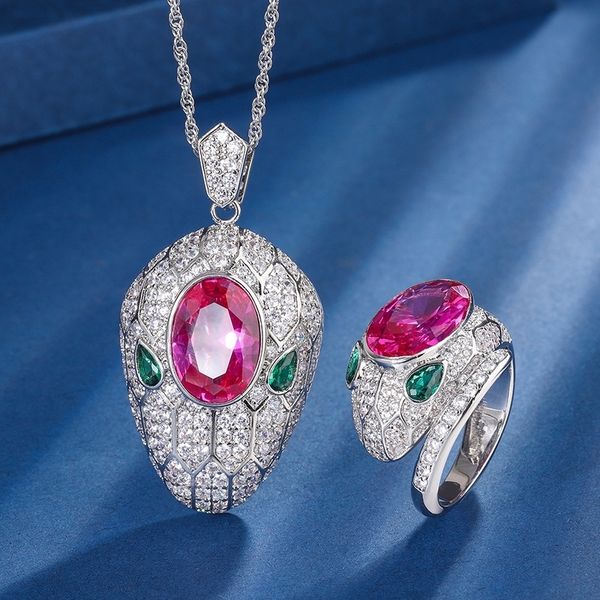 wedding jewelry sets jitdoo red corundum snake adjustable ring necklace with bling zircon stone for women engagement fine set l230718, Slivery;golden
wedding jewelry sets jitdoo red corundum snake adjustable ring necklace with bling zircon stone for women engagement fine set l230718, Slivery;golden
