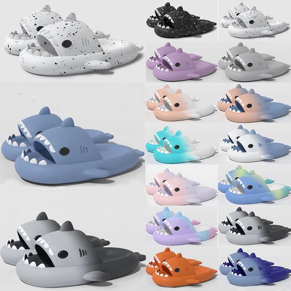 shark slides slippers sandals mens womens tie dye bule haze rainbow fashion outdoor novelty slippers beach indoor l sports sneakers, Black