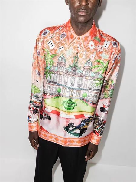 mens casual shirts 23ss casablanca silk racing card printed beach shirt couple loose long sleeve 230718, White;black
mens casual shirts 23ss casablanca silk racing card printed beach shirt couple loose long sleeve 230718, White;black