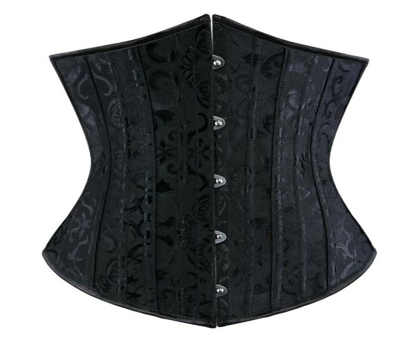 black brocade steel boned laceup underbust corset body slimming shaper waist trainer bustiers 4352307, Black;white
black brocade steel boned laceup underbust corset body slimming shaper waist trainer bustiers 4352307, Black;white