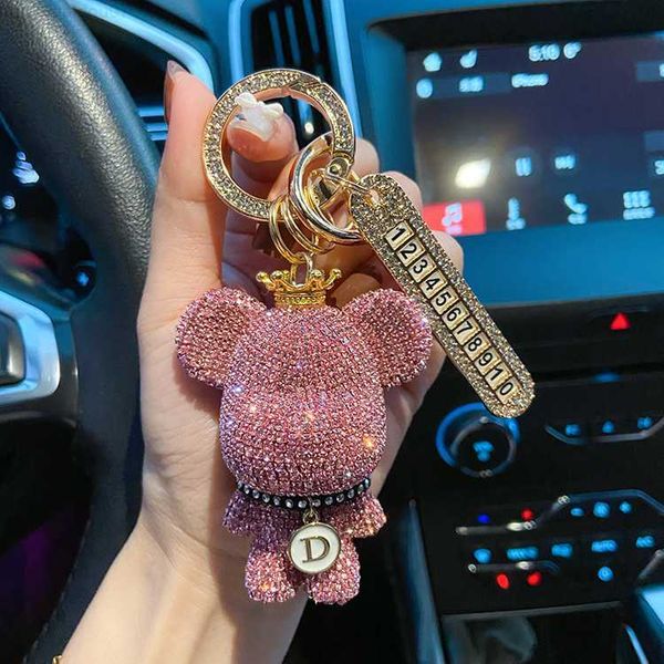 key rings handmade craft bear keychain cartoon anti-lost number plate rhinestones crown key chain lady charm bag car key chain friend gift l, Slivery;golden 
key rings handmade craft bear keychain cartoon anti-lost number plate rhinestones crown key chain lady charm bag car key chain friend gift l, Slivery;golden