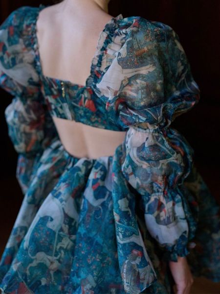 urban dresse vintage green floral print organza dress back hollow out puff sleeve female party mini robe fairy 230719, White;black
urban dresse vintage green floral print organza dress back hollow out puff sleeve female party mini robe fairy 230719, White;black