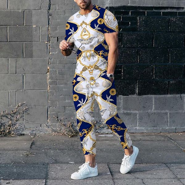 men's tracksuits summer men luxury tracksuit 2 pieces vintage t-shirt trousers set gold high-end print outfit male fashion suit clothin, Gray
men's tracksuits summer men luxury tracksuit 2 pieces vintage t-shirt trousers set gold high-end print outfit male fashion suit clothin, Gray