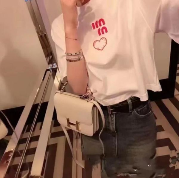 women designer t shirt summer logo patch short sleeved t-shirt love embroidery sweet loose t-shirt for women, White
women designer t shirt summer logo patch short sleeved t-shirt love embroidery sweet loose t-shirt for women, White