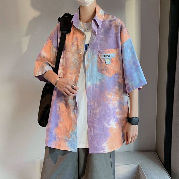 mens casual shirts fashion printed lapel panel pocket tie dye shirt for mens summer casual loose short sleeved korean 230718, White;black
mens casual shirts fashion printed lapel panel pocket tie dye shirt for mens summer casual loose short sleeved korean 230718, White;black
