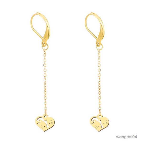 charm stainless steel earrings trend heart cat pendant light luxury chain fashion tassel earrings for women jewelry party gifts r230719, Golden
charm stainless steel earrings trend heart cat pendant light luxury chain fashion tassel earrings for women jewelry party gifts r230719, Golden