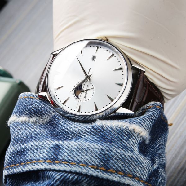 new men's watch automatic mechanical 39mm ultra-thin moon phase watch 8217 mechanical movement watch high-end watch, Slivery;brown
new men's watch automatic mechanical 39mm ultra-thin moon phase watch 8217 mechanical movement watch high-end watch, Slivery;brown