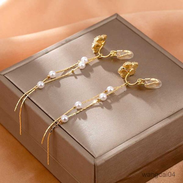 charm long tassel gold vintage simulated pearl clip on earrings for women jewelry gift r230719, Golden
charm long tassel gold vintage simulated pearl clip on earrings for women jewelry gift r230719, Golden