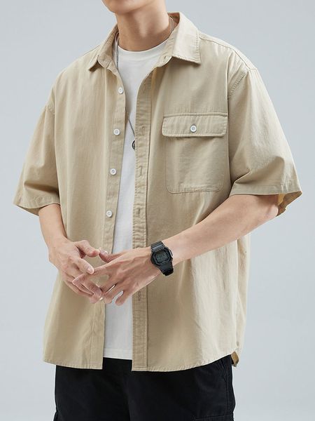men s tracksuits summer chest pockets casual shirts men short sleeve breathable cotton husband workwear solid baggy cargo shirt male blouses, Gray
men s tracksuits summer chest pockets casual shirts men short sleeve breathable cotton husband workwear solid baggy cargo shirt male blouses, Gray