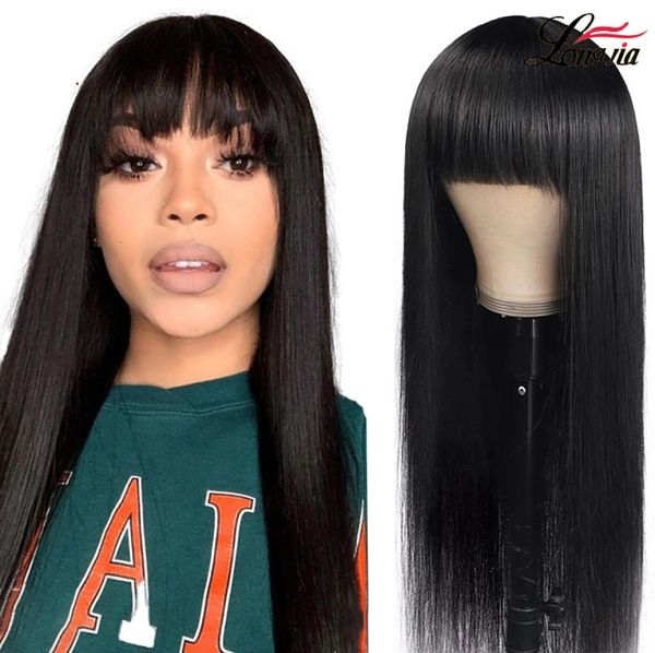 straight human hair wigs with bangs natural black peruvian full machine made wig for black women 1030inch8999915, Black;brown
straight human hair wigs with bangs natural black peruvian full machine made wig for black women 1030inch8999915, Black;brown