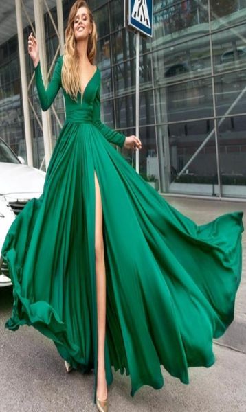 green long sleeves prom dresses deep vneck sidesplit chiffon floor length evening gowns custom made formal party dress evening w8768033, Black;red
green long sleeves prom dresses deep vneck sidesplit chiffon floor length evening gowns custom made formal party dress evening w8768033, Black;red