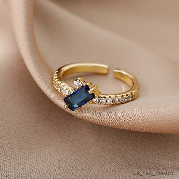 band rings square zircon rings for women men adjustable stainless steel green crystal finger ring luxury couple jewelry r230719, Silver
band rings square zircon rings for women men adjustable stainless steel green crystal finger ring luxury couple jewelry r230719, Silver
